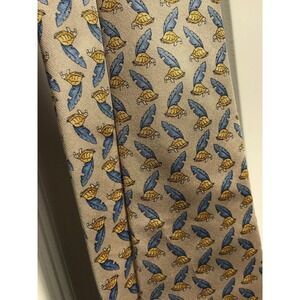 Brooks Brothers Makers Men's 100% Silk‎ Turtles & Leaves Tie Made in USA